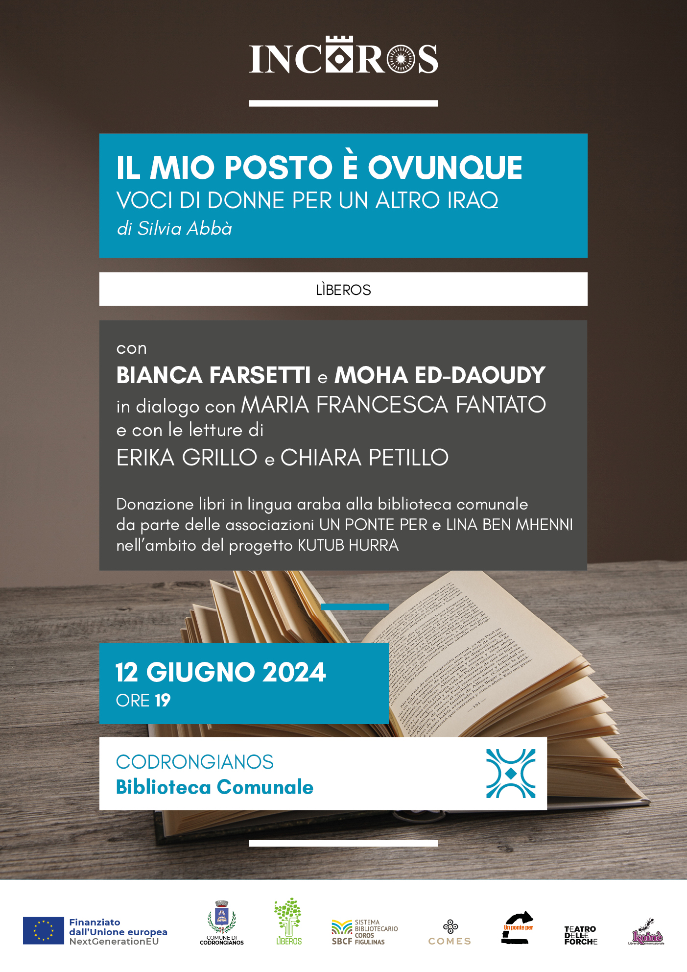 Presentazione del libro "il mio posto è ovunque" a Codrongianos