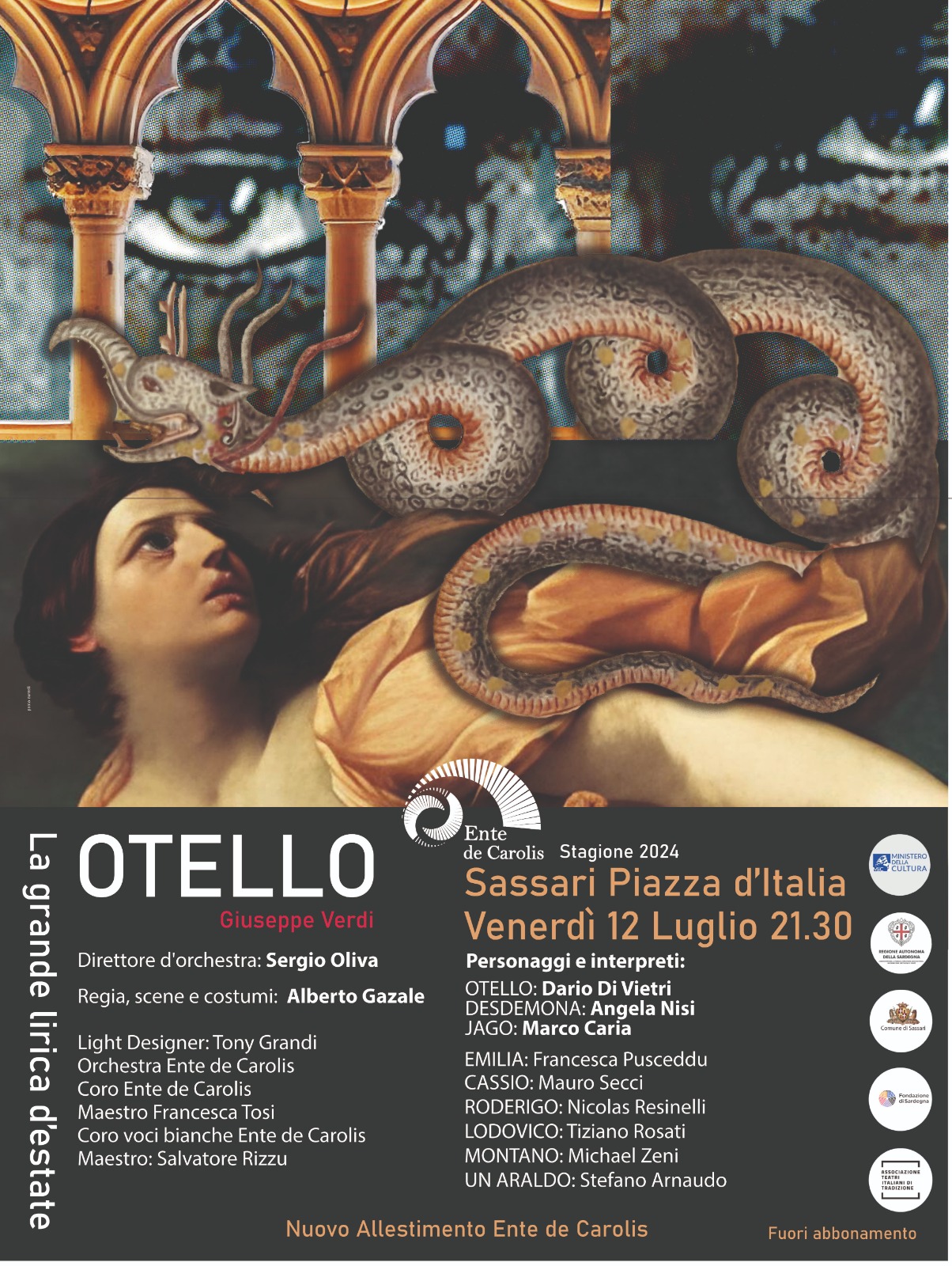 Sassari, disponibili le prevendite per "Otello" di Giuseppe Verdi