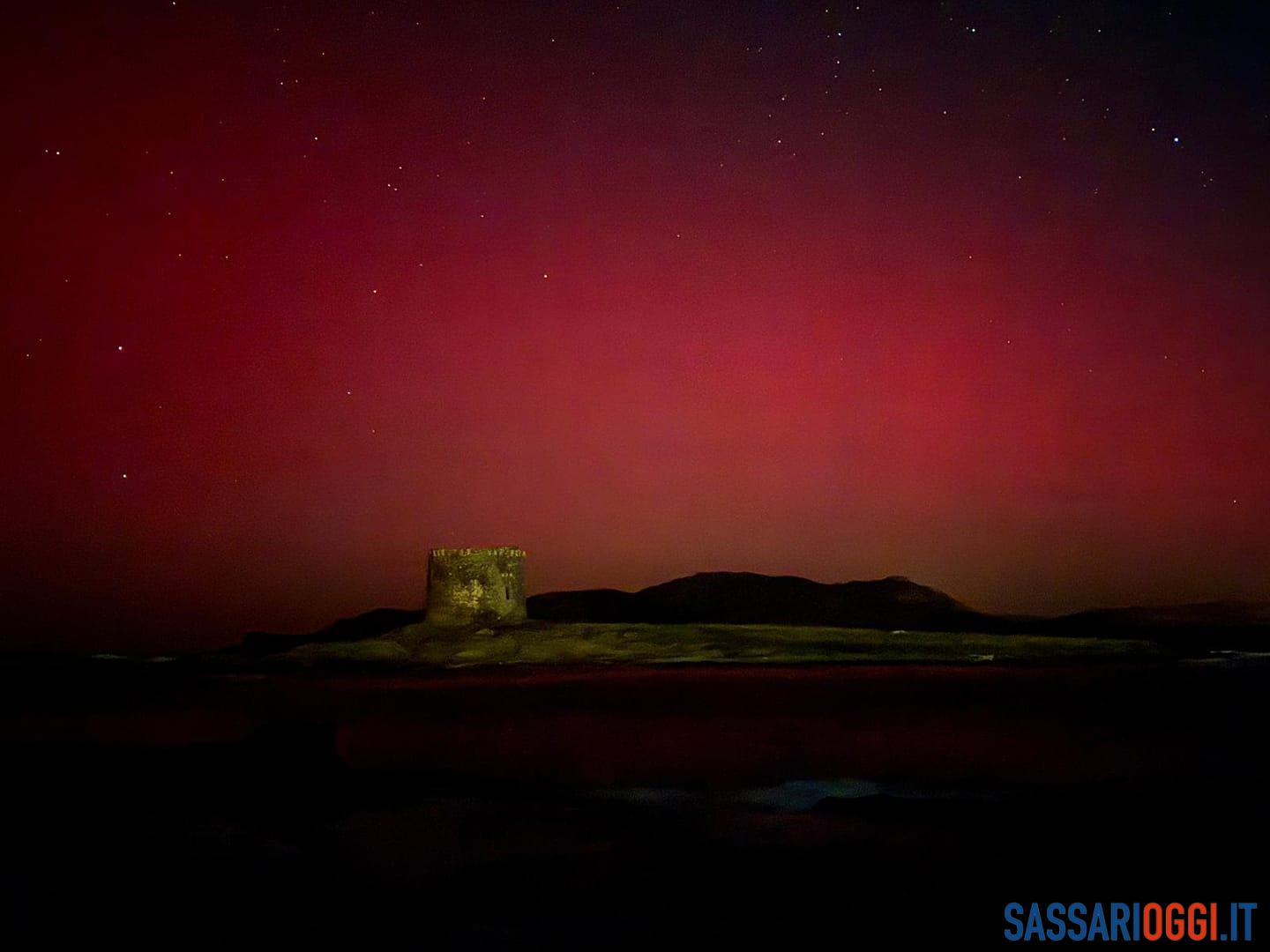 Aurora boreale a Stintino