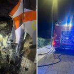 Incendio ambulanza Sassari Emergenza a Tissi