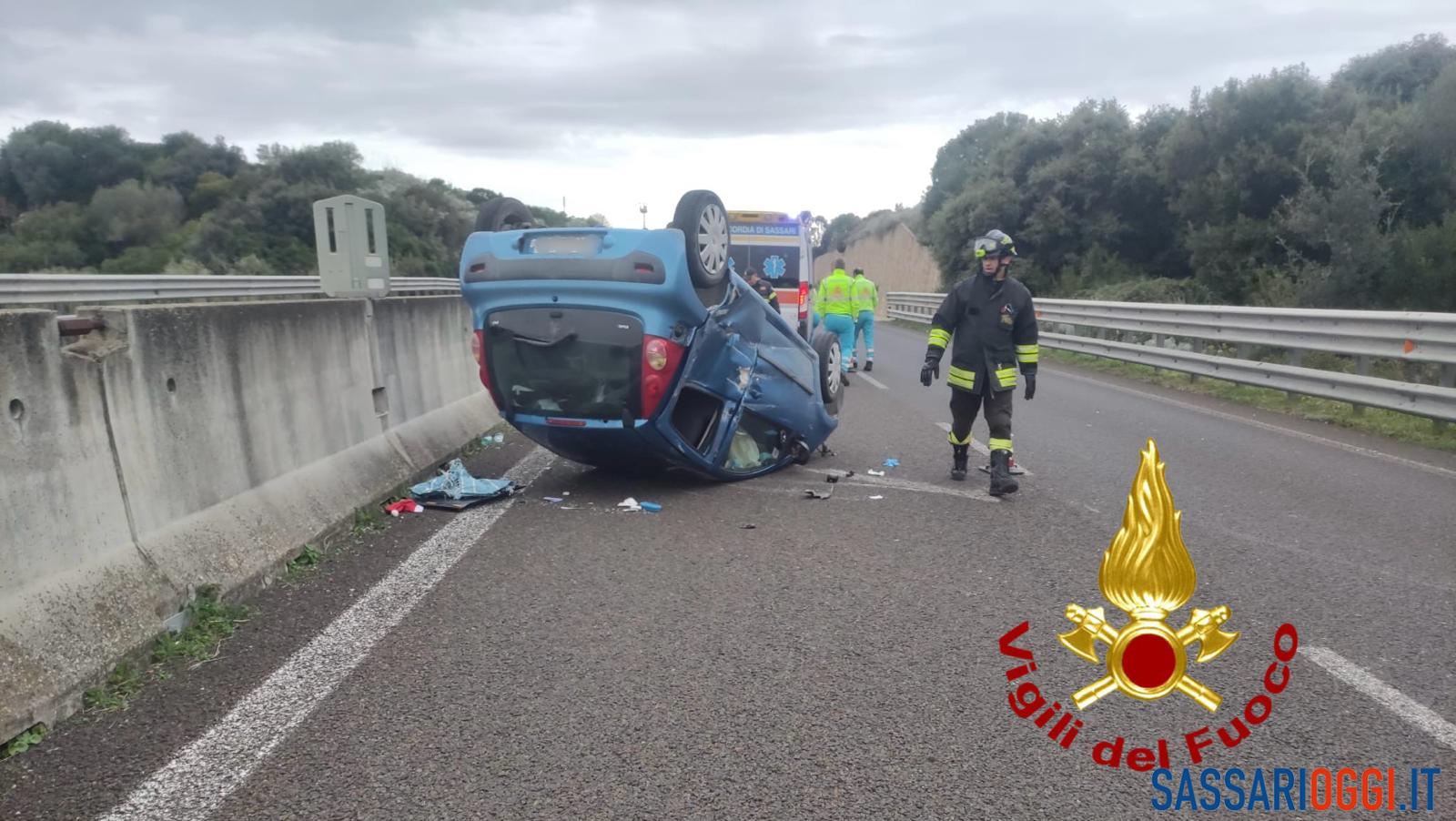 Violento incidente sulla strada per Porto Torres, un ferito